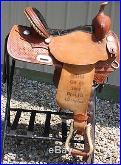 Lightly Used 15 Steinhoff Trophy Barrel Racing Saddle. Quality Used Horse Tack