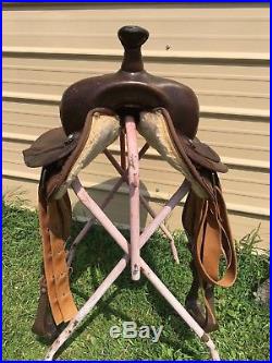 Lightly Used Big Horn Western saddle 106 brown leather/nylon very good condition
