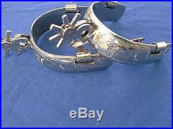 MEXICAN CHARRO SADDLE SPURS NICE COMBOY ESPUELAS STAINLESS STEEL