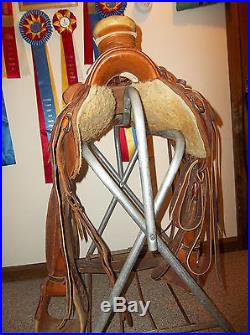 Maccall wade saddle, mfg. 1996 SQH bars, 16 tree, flat plate rigging, 5cantle