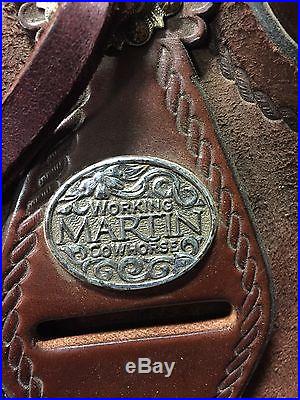 Martin saddle 16 Ranch Chocolate Brown w/elk skin seat working cowhorse