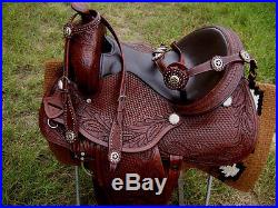 New Leather Western Endurance Trail Pleasure Leather Horse Saddle With Girth