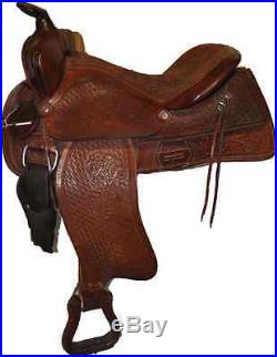 New Western Horse Barrel Saddle Leather Pleasure Trail Show With Tack Set