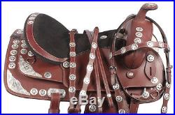 NEW WESTERN LEATHER BARREL RACING TRAIL PLEASURE HORSE SADDLE WITH TACK SET