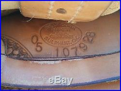 NICE USED TOOLED WithRAWHIDE TRIM, BILLY COOK WESTERN SADDLE 14 SEAT