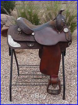 NO RESERVE! Circle Y Cutting Reining Trail Saddle 15 BLUE STONES