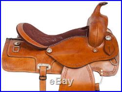 New 16 17 18 Ranch Work Tooled Western Leather Horse Saddle Tack Set