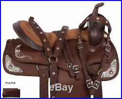 New 16 17 18 Western Pleasure Trail Dura Leather Barrel Horse Saddle Tack Set