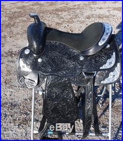 New 16 BLACK draft horse western show saddle 10 gullet by Frontier -THE BEST