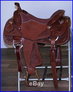 New 16 Reining Saddle Hermann Oak Leather FQH Bars by Jays Custom