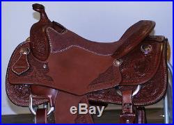 New 16 Reining Saddle Hermann Oak Leather FQH Bars by Jays Custom