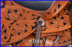 New Best Leather Wade Tree Western Hand Carve Roper Ranch Horse Tack Saddle F/S
