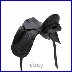 New Dressage Leather Horse Saddle Softy Padded Black Colour