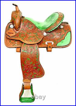 New Genuine Leather Western Horse Saddle With Free Tack (Seat Size 10-18.5)