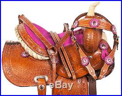 New Pink 10 12 13 Western Pony Pleasure Trail Show Youth Child Saddle Tack