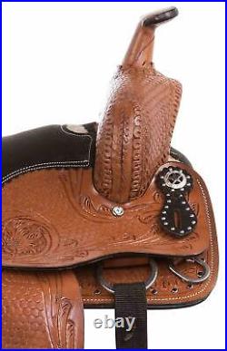 New Premium Leather Western Barrel Racing Adult Horse Tack Saddle All Sizes F/S