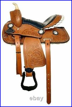 New Premium Leather Western Barrel Racing Horse Tack Saddle Size- (10-19) F/S