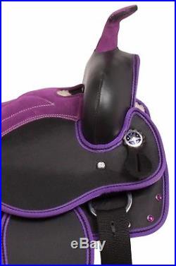 New Purple Crystal Synthetic Western Youth Kids Pony Saddle Tack Pad 10 12