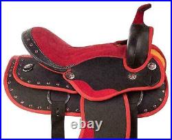 New Synthetic Red / Black Western Horse Tack Saddle (10 to 18) Free shipping