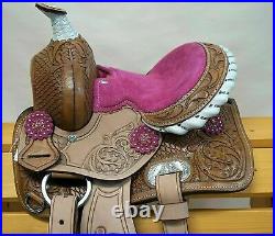 New Western Leather Barrel Racing Horse Tack Saddle All Size- 10-19 Free Ship