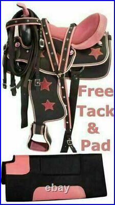 New Western Synthetic Barrel Racing Trail Horse Tack Saddle All Size Free Ship