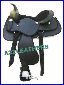 New western synthetic saddle black size 15,16 & 17