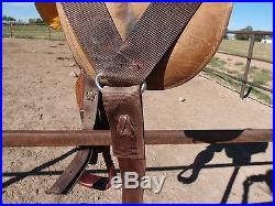 Original Bob Marshall Barrel Saddle (Fancy Round) 15.5, tooled excellent