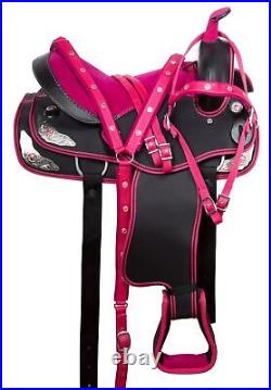 PLEASURE TRAIL RIDING SADDLE 14 in PINK WESTERN HORSE TACK SET