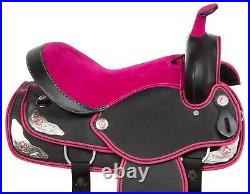 PLEASURE TRAIL RIDING SADDLE 14 in PINK WESTERN HORSE TACK SET