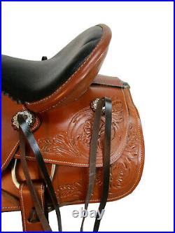 Padded Seat Western Horse Saddle 18 17 16 15 Barrel Racing Horse Leather Tack