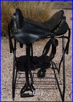 Paso Fino Gaited Black Leather Saddle 16
