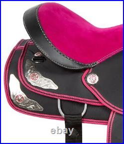 Pink Light Synthetic Western Pleasure Trail Horse Saddle Tack 14 15 16