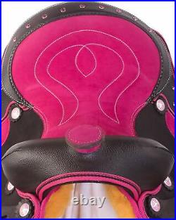 Pink Synthetic Western Horse Pony Saddle Tack Set Light Weight Youth Kid Size