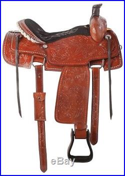 Pleasure Trail Western Ranch Roping Work Leather Horse Saddle Tack 15 16