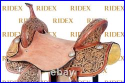 Premium Designer Western Suede Seat Horse Leather Saddle All Size Free Shipping