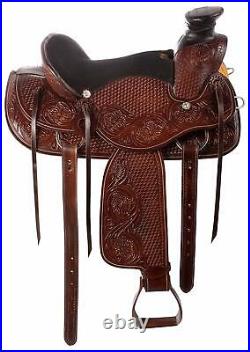Premium Heavy Duty Wade Tree Roping Ranch Work Western Leather Horse Saddle