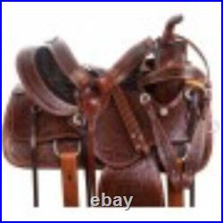 Premium Leather Western Barrel Racing Horse Saddle Tack Set Size 11 to 12