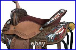 Premium Leather Western Barrel Racing Trail Horse Saddle Tack Size 10 to 19