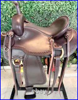 Premium Quality Handmade Adult Leather Western Barrel Racing Trail Horse Saddle