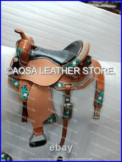 Premium Quality Western Leather Barrel Saddle Soft Fleece Underside Handmade