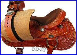Premium Tooled Western Saddle Pleasure Trail Horse Leather Barrel Racing
