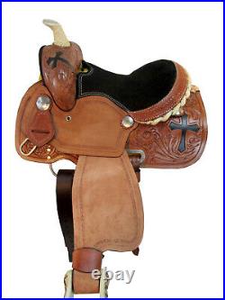 Premium Tooled Western Youth Horse Saddle Pleasure Barrel Racing Tack 10 12 13