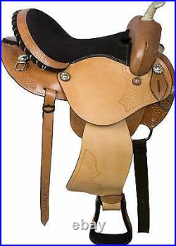 Premium Western Barrel Racing Horse Trail Saddle Tack Solid Basic Design all sz