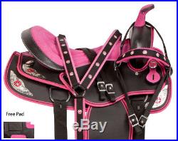Pretty Pink Western Pleasure Trail Show Cordura Horse Saddle Tack 14 15 16