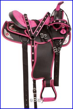 Pretty Pink Western Pleasure Trail Show Cordura Horse Saddle Tack 14 15 16