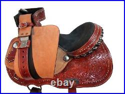 Pro Western Barrel Saddle 15 16 17 18 Pleasure Horse Tooled Leather Tack Set