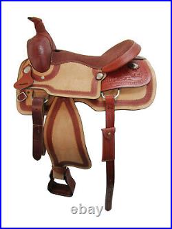 Pro Western Roping Ranch Saddle 15 16 17 Pleasure Horse Floral Tooled Tack Set