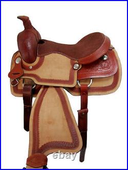 Pro Western Roping Ranch Saddle 15 16 17 Pleasure Horse Floral Tooled Tack Set