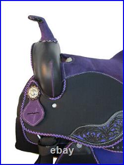 Pro Western Synthetic Saddle Pleasure Horse Trail Racing Purple Tack 15 16 17