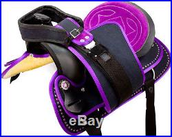 Purple Synthetic Western Pleasure Trail Show Barrel Horse Saddle Tack 16 17 18